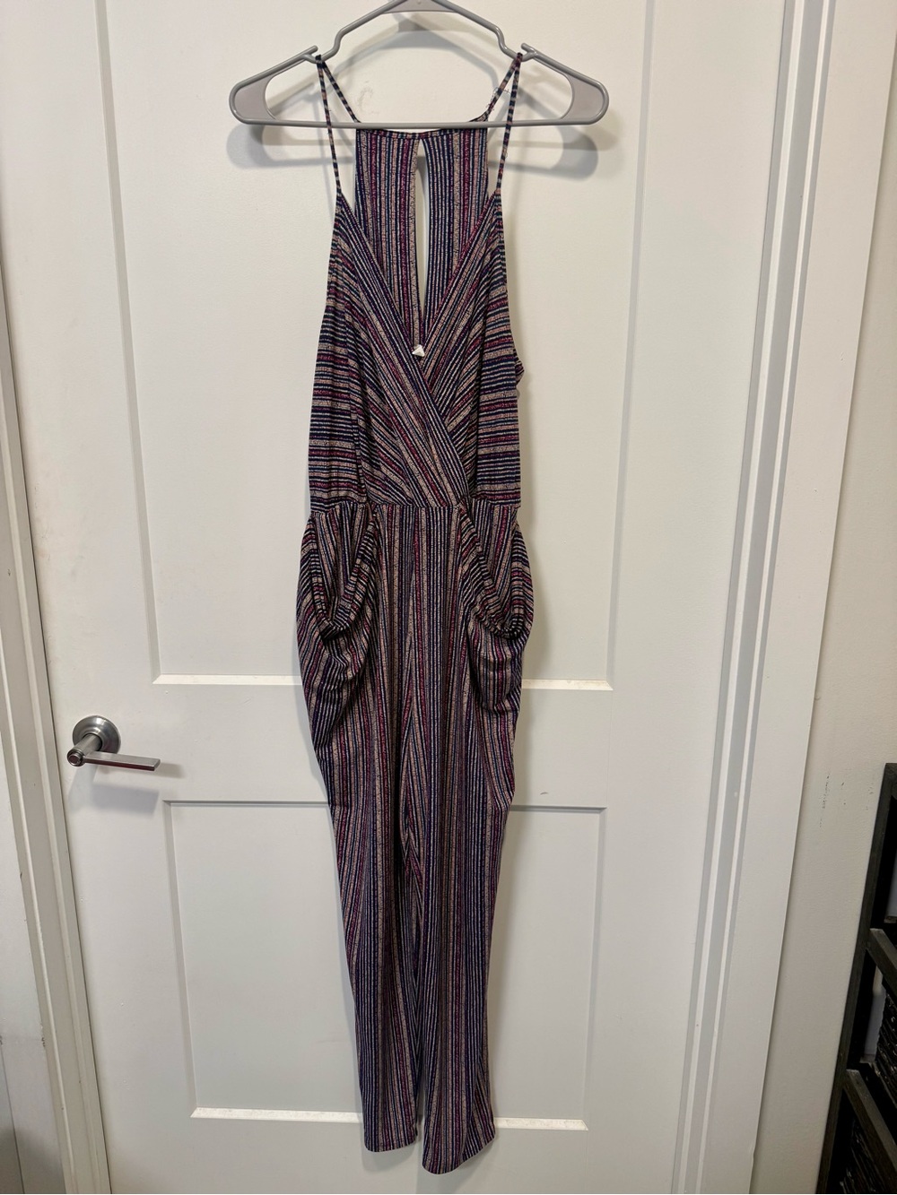 BCBGeneration Striped Sleeveless Jumpsuit in Multicolor